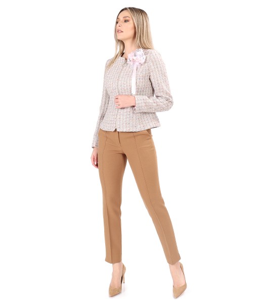 Cotton jacket and ankle pants