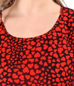 Printed veil blouse