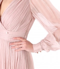 Elegant dress made of natural silk veil