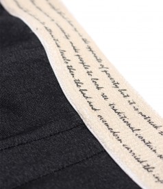 Elastic denim pants with elastic at waist