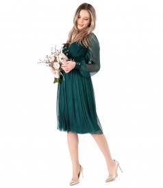 Elegant dress made of natural silk veil