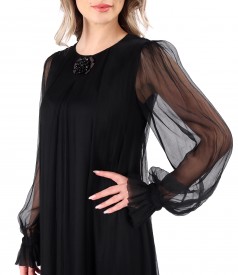 Long dress made of natural silk voile