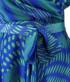 Elegant printed veil dress