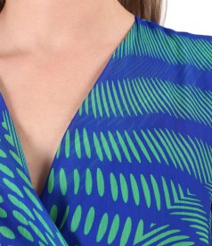 Elegant printed veil dress