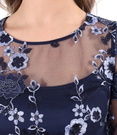 Lace evening dress with sequins