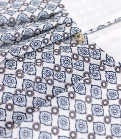 Printed veil blouse with geometric motifs