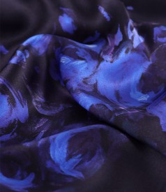 Natural silk dress printed with floral motifs
