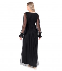 Long dress made of natural silk voile