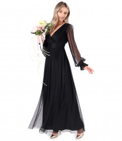 Long dress made of natural silk voile