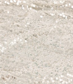 Long evening dress made of sequins with straps