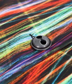 Oversized jacket with 3/4 sleeves made of fabric with a satin effect