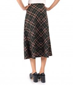 Flared checked midi dress