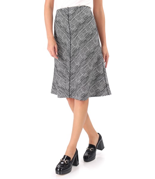 Flared skirt made of checkered fabric