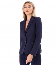 Office jacket made of elastic fabric with decorative chain