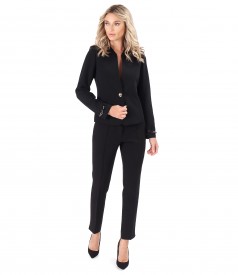 Elastic fabric jacket with decorative chain