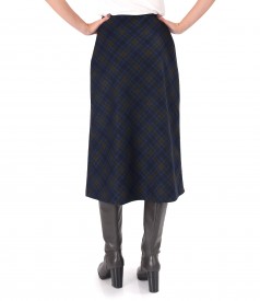 Flared plaid midi skirt