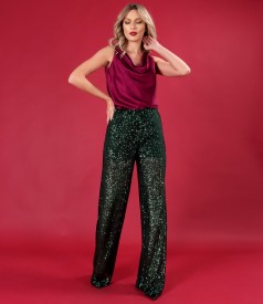 Evening pants made of sequins