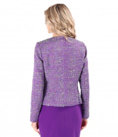 Elegant jacket made of curls with cotton and lurex thread