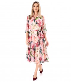Soft voile dress printed with floral motifs