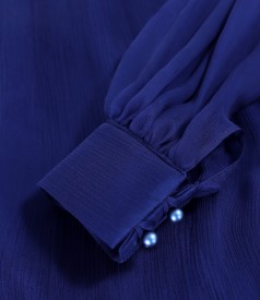 Natural silk veil evening dress