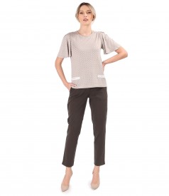 Pants made of tencel fabric with cotton