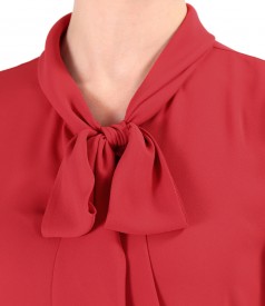 Blouse with long sleeves and scarf collar
