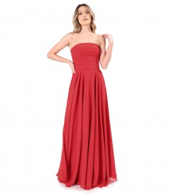 Long evening dress with veil bodice