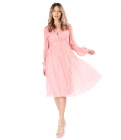 Elegant dress made of natural silk veil