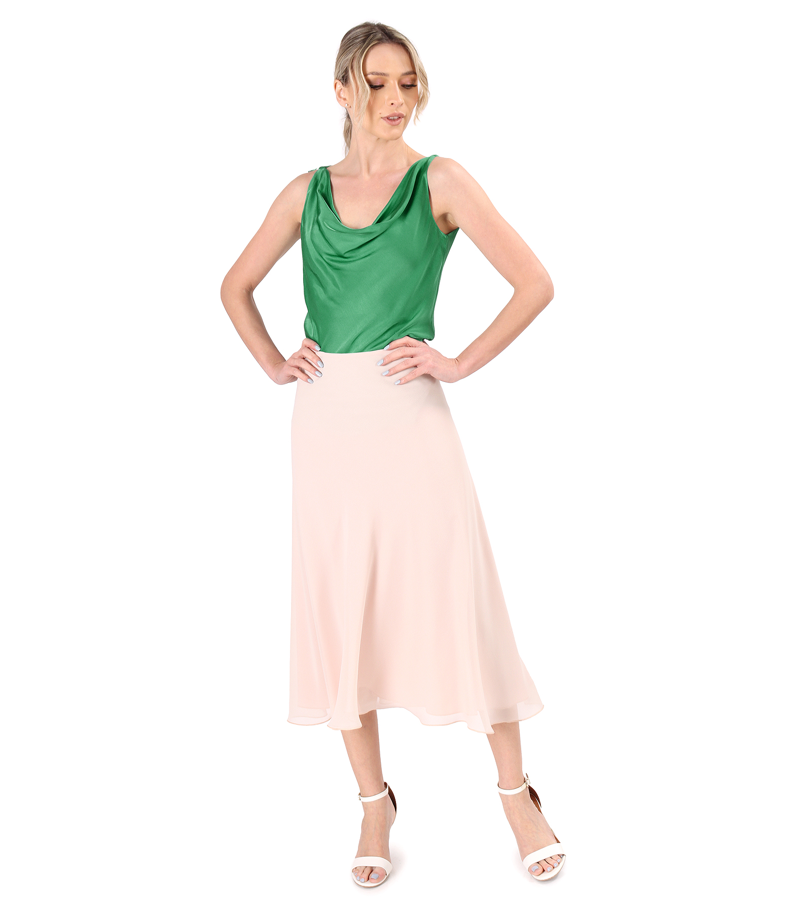 Veil midi skirt