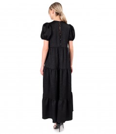 Long dress with asymmetric ruffles