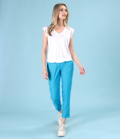 Elegant satin elastic jersey blouse