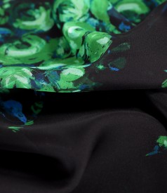 Digitally printed veil midi dress with floral motifs