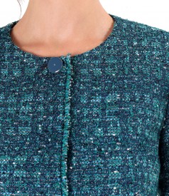 Elegant jacket made of curls with wool and lurex thread