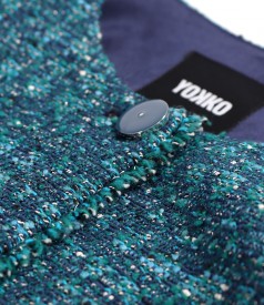 Elegant jacket made of curls with wool and lurex thread