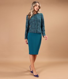 Elegant jacket made of curls with wool and lurex thread