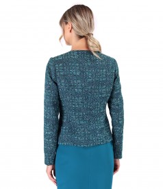 Elegant jacket made of curls with wool and lurex thread