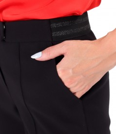 Ankle pants made of elastic fabric with viscose