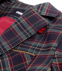 Elegant jacket made of checkered viscose fabric