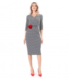 Midi dress made of elastic fabric with cotton