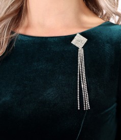 Elegant elastic velvet dress