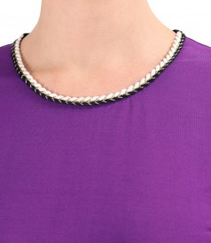 Elastic jersey blouse with long  sleeves and cuffs