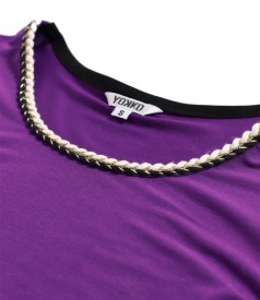 Elastic jersey blouse with long  sleeves and cuffs