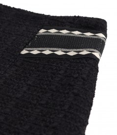 Asymmetric skirt made of loops with viscose and cotton