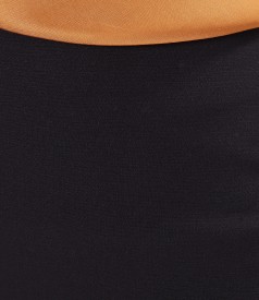 Midi tapered skirt in elastic fabric with viscose