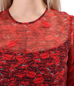 Digitally printed natural silk dress