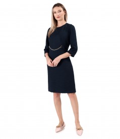 Office dress made of loops with viscose and cotton