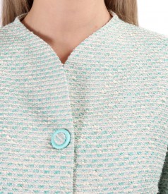 Elegant jacket made of cotton curls with metallic thread