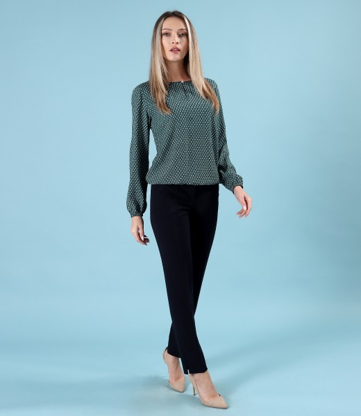 Viscose blouse with ankle pants