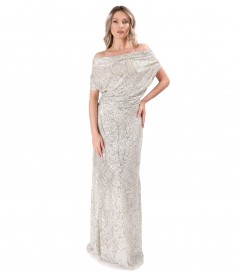 Long sequined evening dress