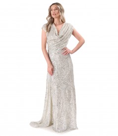 Long sequined evening dress